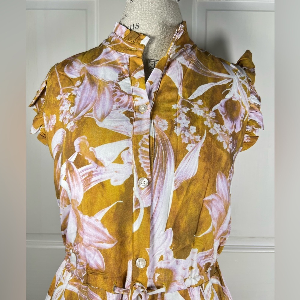 NWT Atelier New York Floral Print Midi Dress in Copper & Pink size 6 - Picture 6 of 11